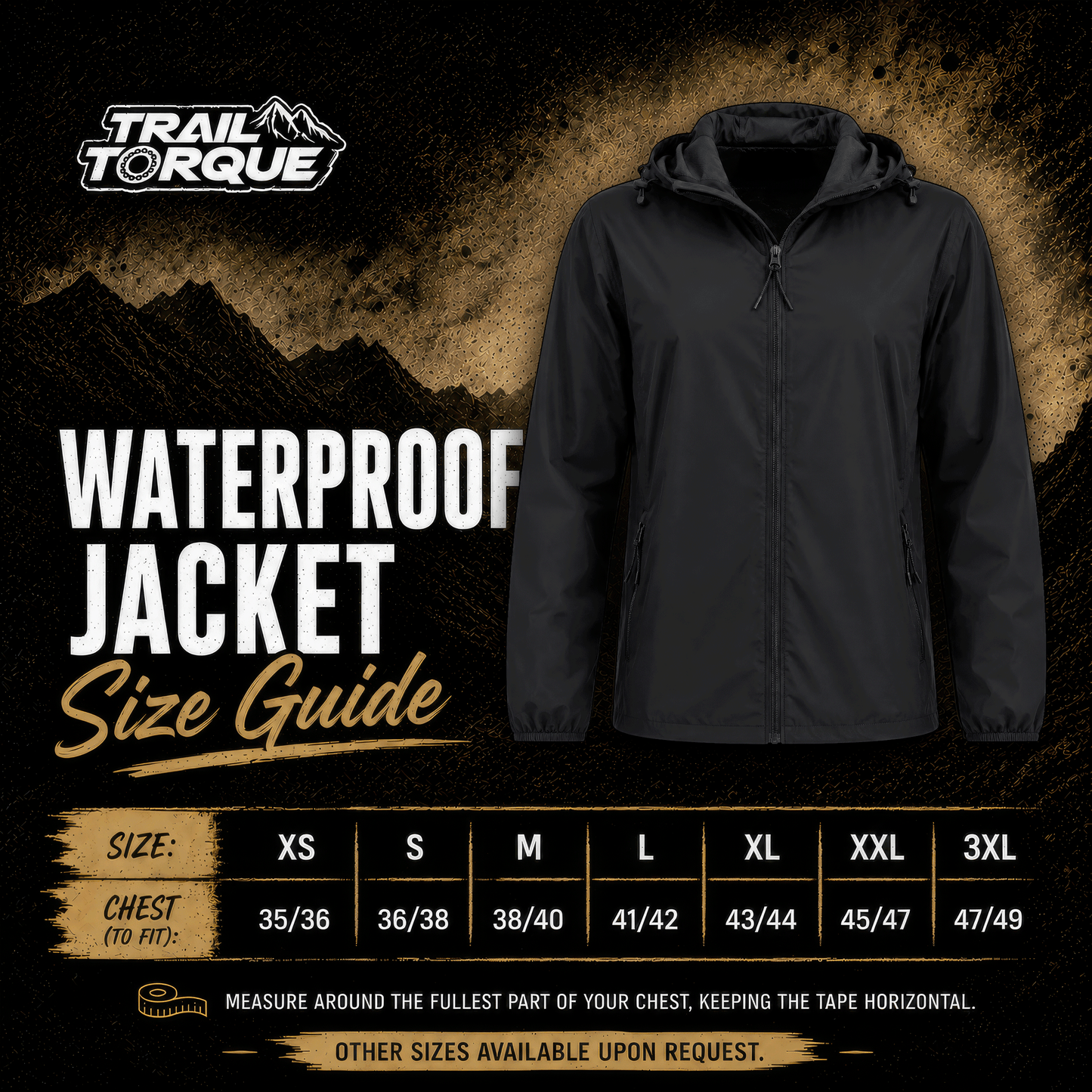 Custom Waterproof Jacket (Full Zip)