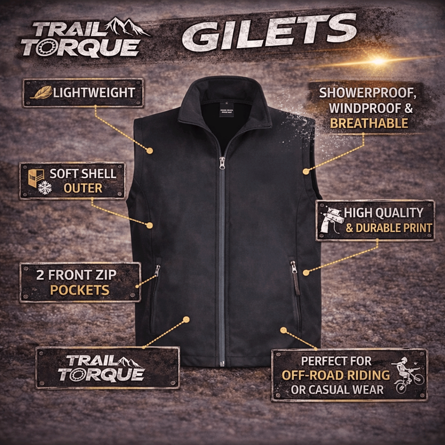 Custom Name & Race Number Gilets