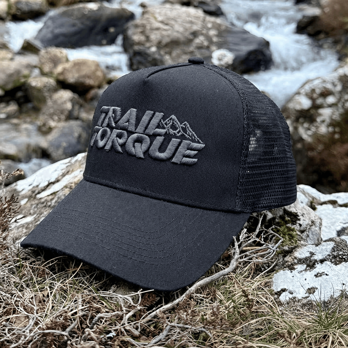 Embroidered Trail Torque Trucker Cap