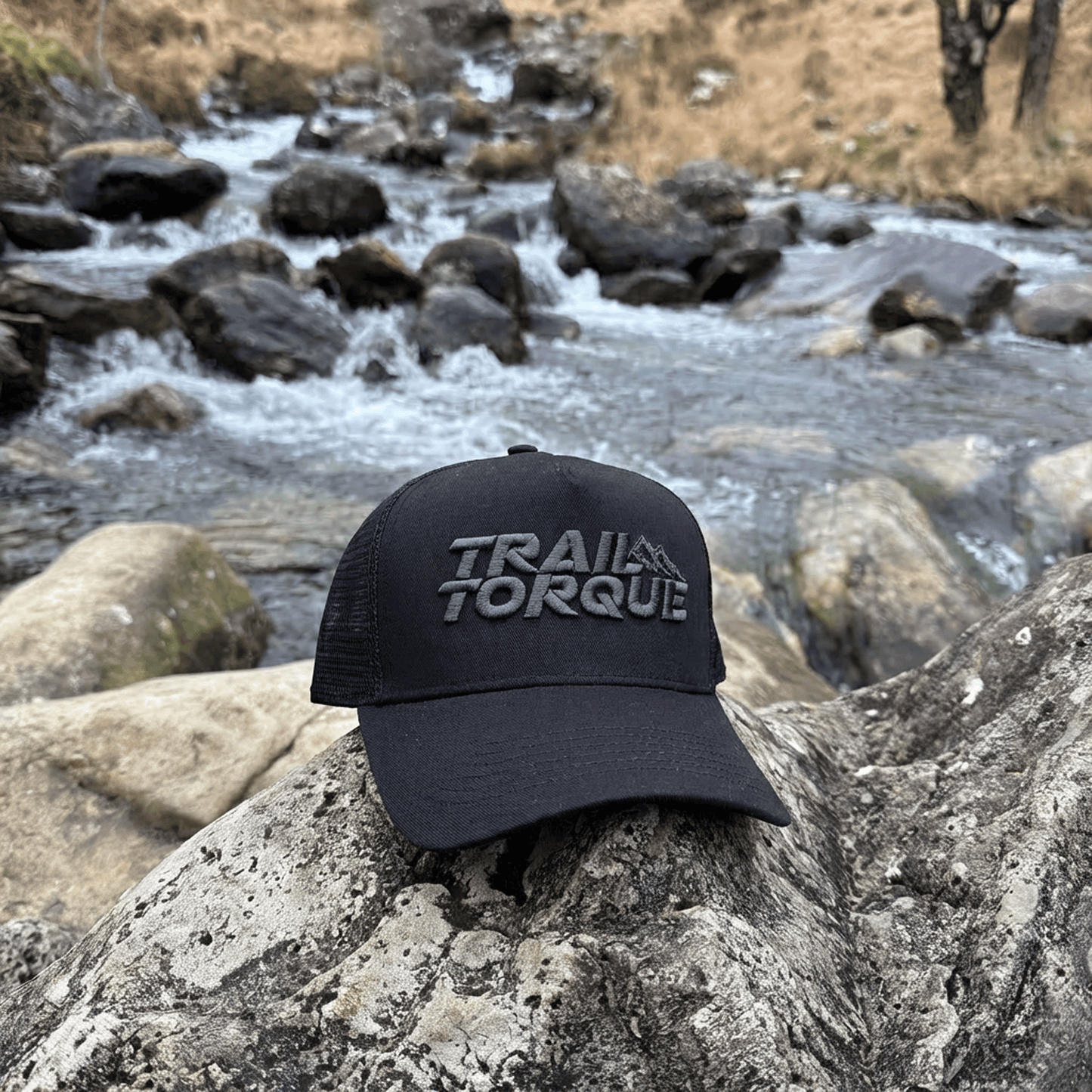 Embroidered Trail Torque Trucker Cap