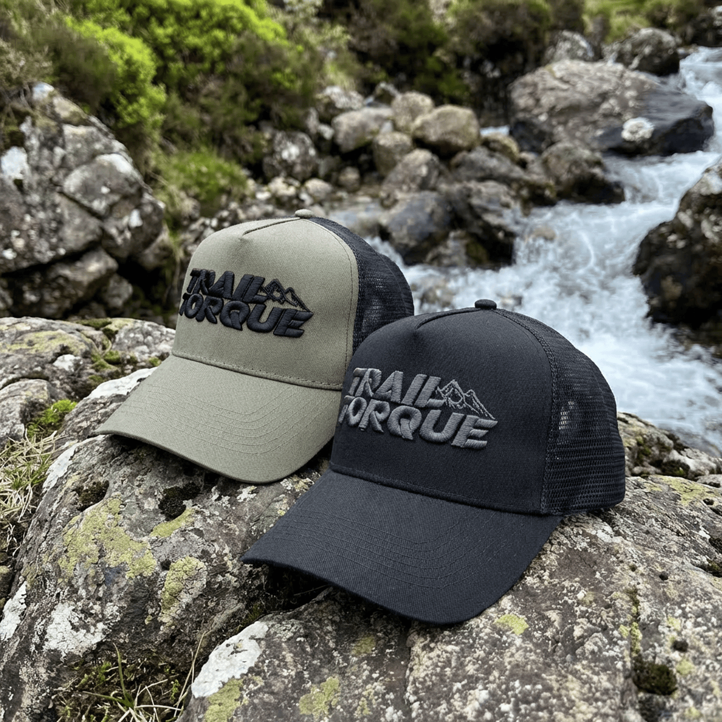 Embroidered Trail Torque Trucker Cap